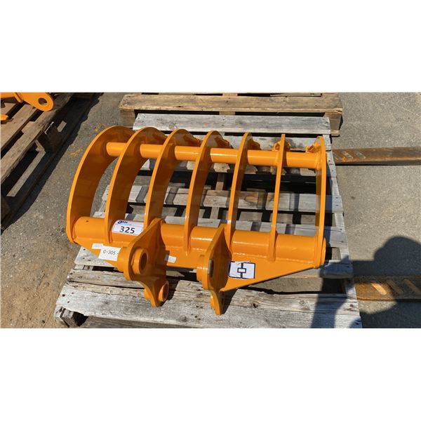 YELLOW HEAVY DUTY INDUSTRIAL MINI EXCAVATOR 32" BRUSH RAKE ATTACHMENT *FITS CAT 305 EXCAVATORS*