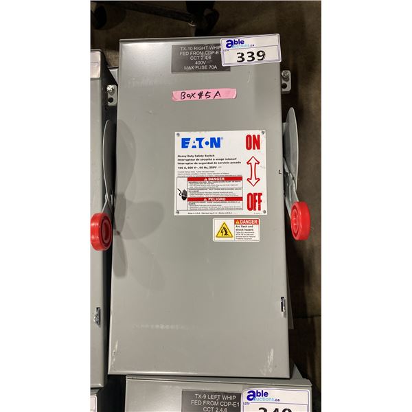 3 EATON HEAVY DUTY ELECTRIC INDUSTRIAL 100 AMP SAFETY SHUT-OFF SWITCHES