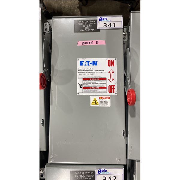 3 EATON HEAVY DUTY ELECTRIC INDUSTRIAL 100 AMP SAFETY SHUT-OFF SWITCHES