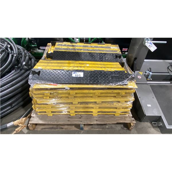 PALLET OF HEAVY DUTY PLASTIC PORTABLE INDUSTRIAL CABLE COVERS *MUST TAKE ALL*