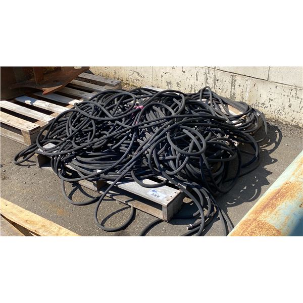 PALLET OF ASSORTED INDUSTRIAL BLACK RUBBER HOSES *MUST TAKE ALL ON PALLET*