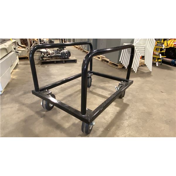 BLACK METAL 33"W X 44"L X 32"H PNEUMATIC TIRE INDUSTRIAL PANEL CART WITH REMOVABLE SIDES