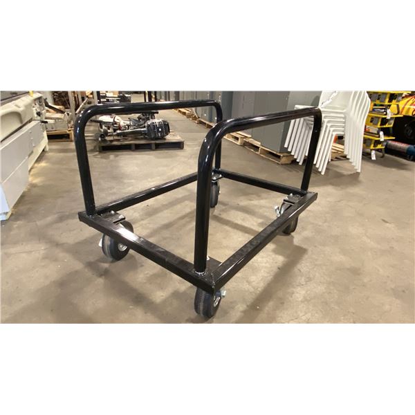 BLACK METAL 33"W X 44"L X 32"H PNEUMATIC TIRE INDUSTRIAL PANEL CART WITH REMOVABLE SIDES