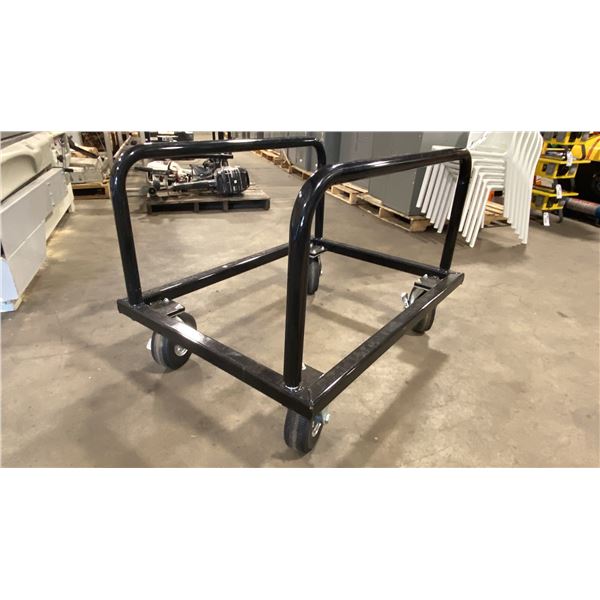 BLACK METAL 33"W X 44"L X 32"H PNEUMATIC TIRE INDUSTRIAL PANEL CART WITH REMOVABLE SIDES