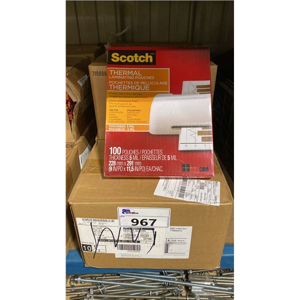 5 CASES OF 6 SCOTCH 100 POUCHES 5 MIL THERMAL LAMINATING POUCHES *MUST TAKE ALL*