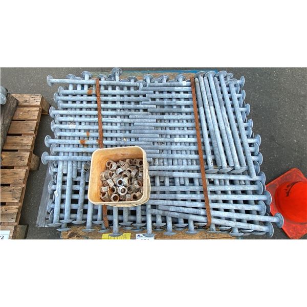 PALLET OF HEAVY DUTY GALVANIZED INDUSTRIAL CARRIAGE BOLTS & HARDWARE *MUST TAKE ALL ON PALLET*