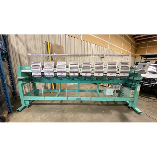 TAJIMA TAJIMA TFHX-IIC1508, COMMERCIAL MOBILE 8 HEAD INDUSTRIAL EMBROIDERY MACHINE WITH CAP HEADS