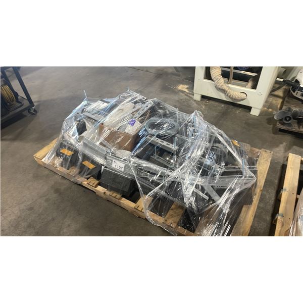 PALLET OF ASSORTED C-PORT COMMERCIAL 9 1/4" HEAVY DUTY RUBBER SAFETY BUMPERS & ASSORTED COMMERCIAL