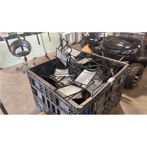 PALLET CRATE OF BLACK METAL ADJUSTABLE EVENT DISPLAY SIGNS *PALLET CRATE NOT INCLUDED*