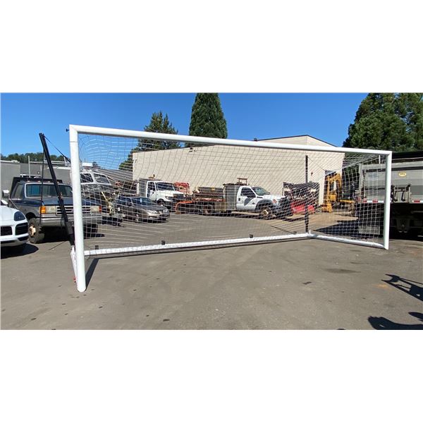 2 KWIKGOAL 2B2306 PROFESSIONAL INTERNATIONAL PROFOLD FOLDING ALUMINUM MATCH GOALS WITH NETTING