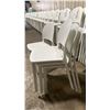 Image 2 : STACK OF 4 WHITE PLASTIC COMMERCIAL CURVED BACK OUTDOOR PATIO CAFE CHAIRS