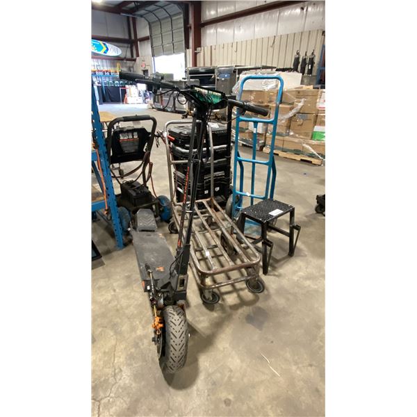 KUKIRIN G4 ELECTRIC SCOOTER *NEEDS REPAIR* BLUE 2 WHEEL HAND TRUCK, MOBILE METAL CART & STOOL