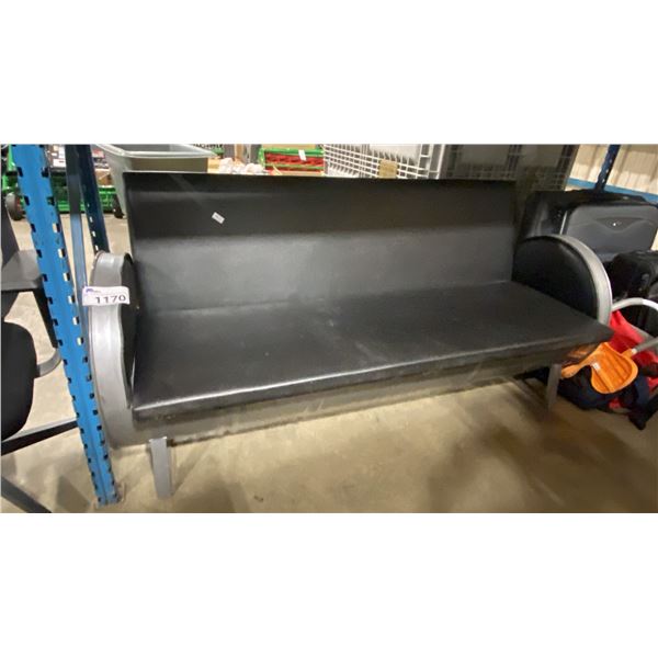 METAL BARREL PADDED 68"W X 33"H X 30"D BENCH SEAT