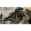 Image 7 : BLACK PLASTIC BIN OF ASSORTED INDUSTRIAL HAND TOOLS, ALLEN KEYS, BITS, WRENCHES, & SOCKETS *MUST