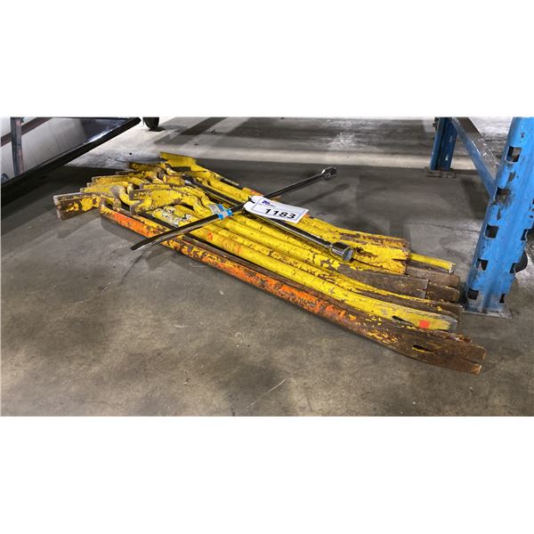 SET OF 13 ASSORTED SIZE YELLOW INDUSTRIAL SIZES AND A CHROME TIRE IRON *MUST TAKE ALL*