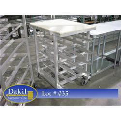 Castered, Aluminum Half Size Poly Top Can Rack