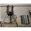 Image 1 : Stainless Steel Propane Boil Pot / Turkey Fryer Set With Strainer and Stand