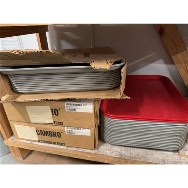 Cambro Rectangular Trays, Grey and Red
