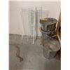 Image 2 : 3 Metal Buckets with Wooden Handles and 5 Wire Shelves
