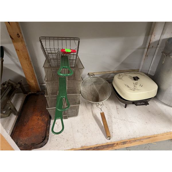 Deep Fry Baskets With Strainer And Electric Skillet