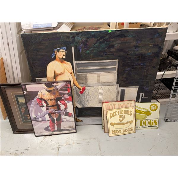 Wall Art and Decorative Hot Dog Signs Lot