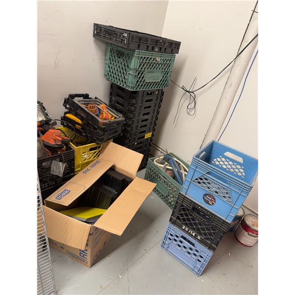 Plastic Crates, File Organizers, and Miscellaneous Items