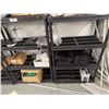 Image 1 : Lab Stands, Black Plastic Shelving, and Boxes