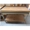 Image 2 : Metal Workbench with Wood Shelves and Drawer