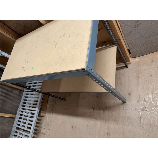 Metal Frame Utility Shelf Unit with Particle Board Shelves
