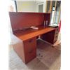 Image 1 : Wooden Reception Desk with Hutch and Storage Drawers
