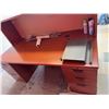 Image 2 : Wooden Reception Desk with Hutch and Storage Drawers
