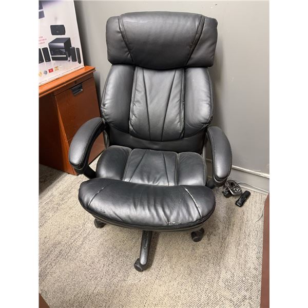 Black Faux Leather Executive Office Chair with Armrests