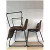 Image 3 : Brown Faux Leather Stacking Chair with Metal Frame