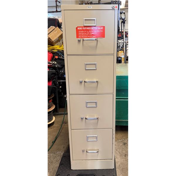 Hirsh 4-Drawer Filing Cabinet 15" x 26" x 52"H