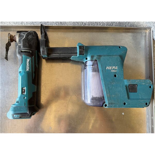 Makita DX01 Dust Extractor Attachment & XMT03 Oscillating Multi-Tool  (Untested - No Battery - Funct