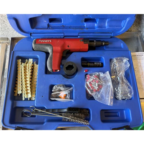 Powers P35S Powder Actuated Fastening Tool in Hard Case  (Works - No Batteries)
