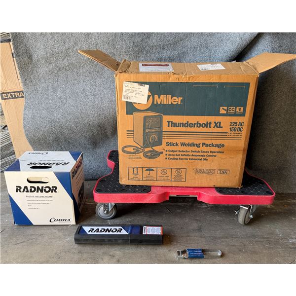 Miller Thunderbolt XL Stick Welding Package in Box w/ Radnor Helmet  & Spark Lighter