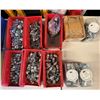 Image 1 : Qty 6 Bins & Misc Jars Hardware: Couplings, Connectors, Clamps, Straps, etc  (Qty may vary)