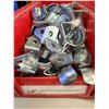 Image 6 : Qty 6 Bins & Misc Jars Hardware: Couplings, Connectors, Clamps, Straps, etc  (Qty may vary)