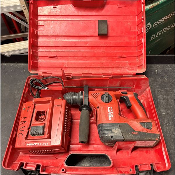 Hilti TE 4-A18 Rotary Hammer w/ Charger in Hard Case (works)