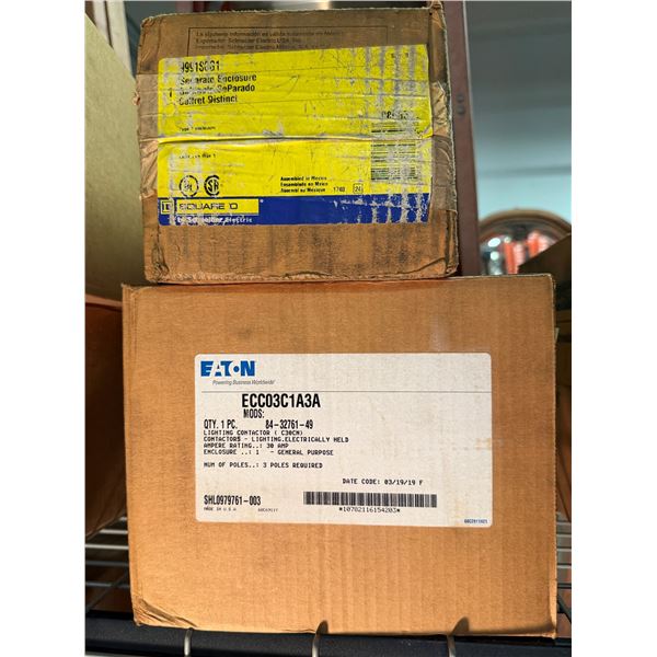 Qty 2 Square D Separate Enclosure & Eaton Lighting Contactor