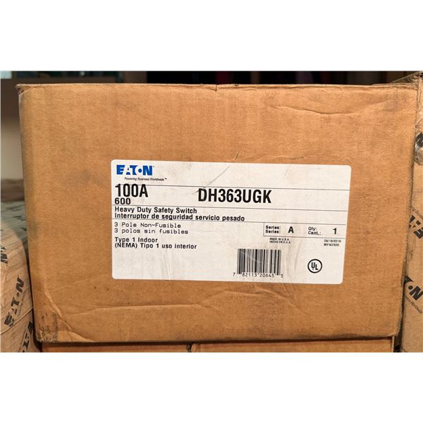 Eaton 100A DH363UGK Heavy Duty Safety Switch in Box