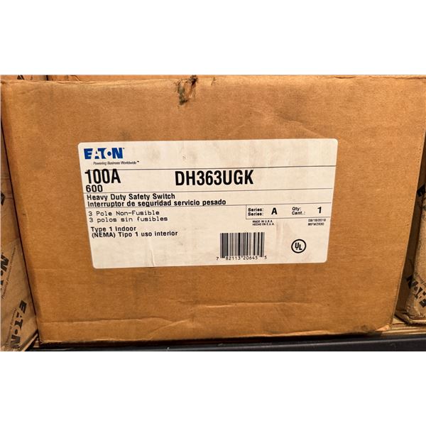 Eaton 100A DH363UGK Heavy Duty Safety Switch in Box