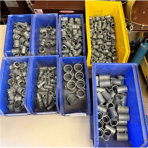 Multiple Bins Compression & Squeeze Connectors, Couplings, etc Misc Sizes (Qty may vary)