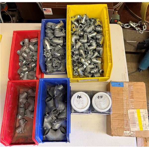 Multiple Bins Threaded Pull Elbows, Connectors, Metal Conduit Connectors, etc Misc Sizes (Qty may va
