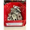 Image 3 : Qty 3 Bins One Hole Rigid Pipe Straps, etc Misc Sizes (Qty may vary)