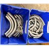 Image 1 : Qty 2 Bins Metal & PVC Conduit Elbows w/ Some Fitted Ends, Misc Sizes  (Qty may vary)