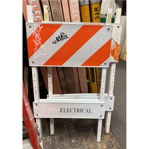 Qty 2 TrafFix-Devices Construction Sawhorse Barricade Boards
