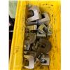 Image 9 : Multiple Bins Pipe Clamps, Iron Beam Clamps, Conduit Hangers,  etc Misc Sizes  (Qty may vary)