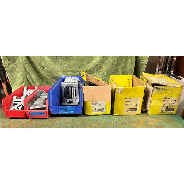 Multiple Boxes Tie Connectors, Mounting Plates, Support Brackets,  etc Misc Sizes  (Qty may vary)